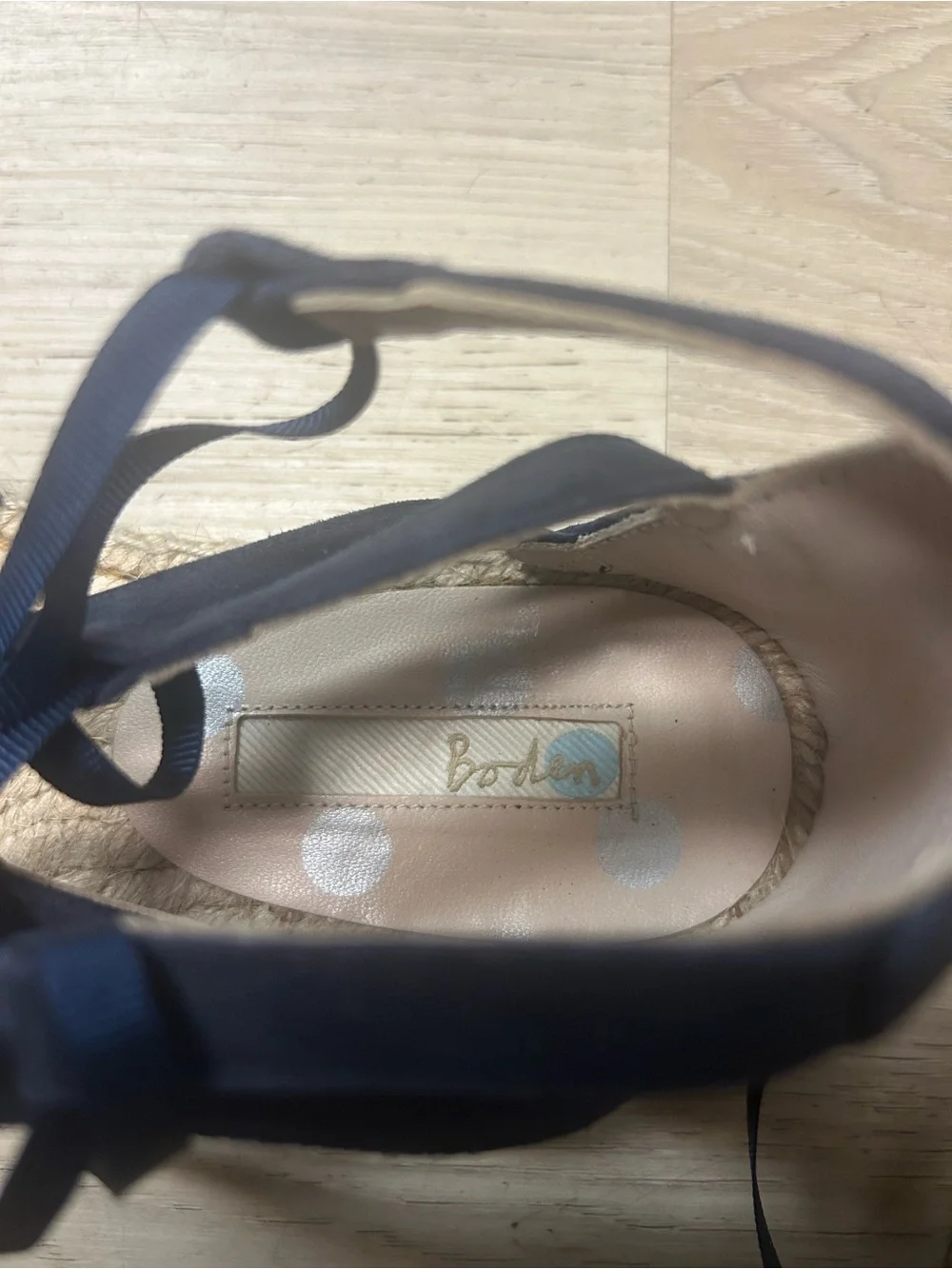 Boden Espadrille Shoes Flats Sandals Navy Blue Women 37 US 6 Suede Boho Tassels